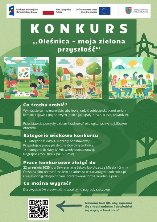 Miniaturka artykułu Konkurs ekologiczny dla dzieci i młodzieży „Oleśnica – moja zielona przyszłość”