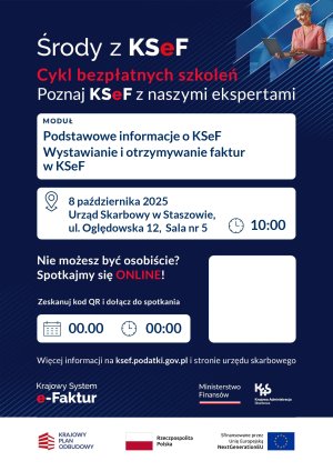 Miniaturka artykułu Zaproszenie na szkolenie stacjonarne dotyczące Krajowego Systemu e-Faktur