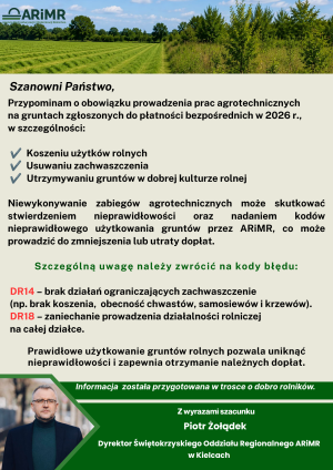 Miniaturka artykułu Komunikat dla rolników