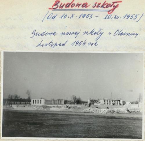 Budowa szkoły. 1955 r.